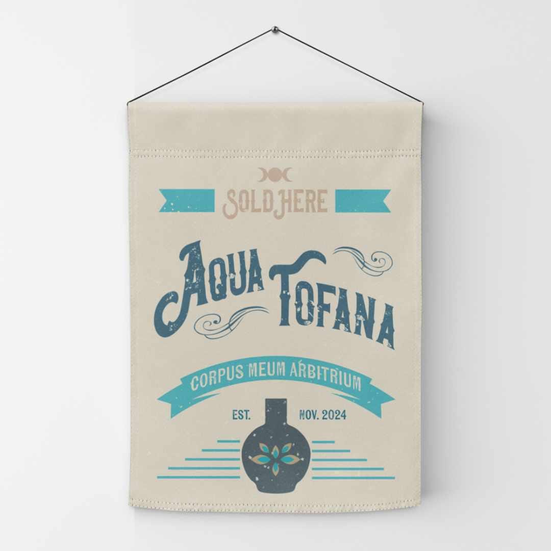 Aqua Tofana for sale Garden Flag ⢠Feminist Sign Flag ⢠Blue Bracelet Ally