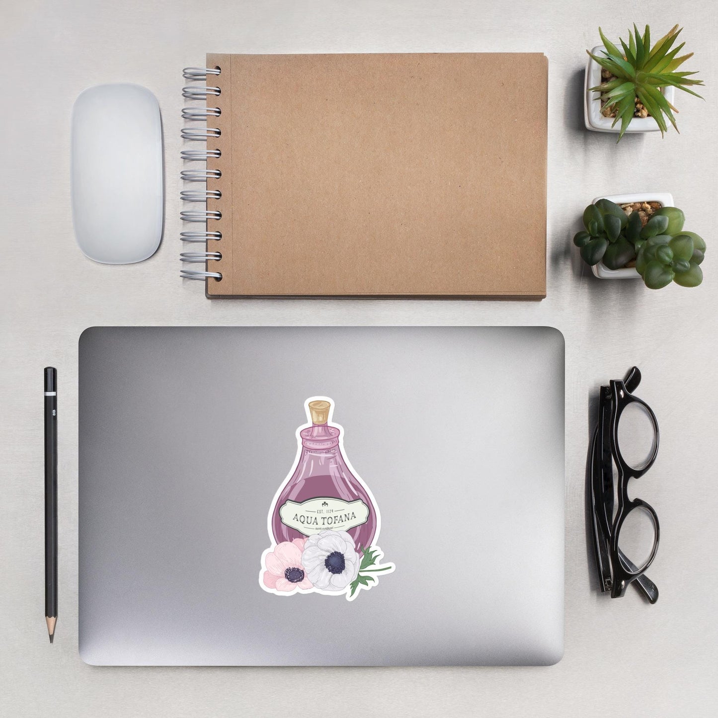 Aqua Tofana Witchy Feminist Sticker: Bold Herbalist Symbol, TikTok Viral Witchcraft Art, Empowering Gift Galentine's Day