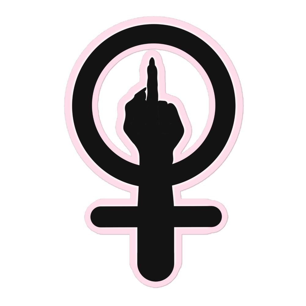 Rebel Feminist Sticker: Cheap Galentine's Day Gift • Female Symbol Protest Art