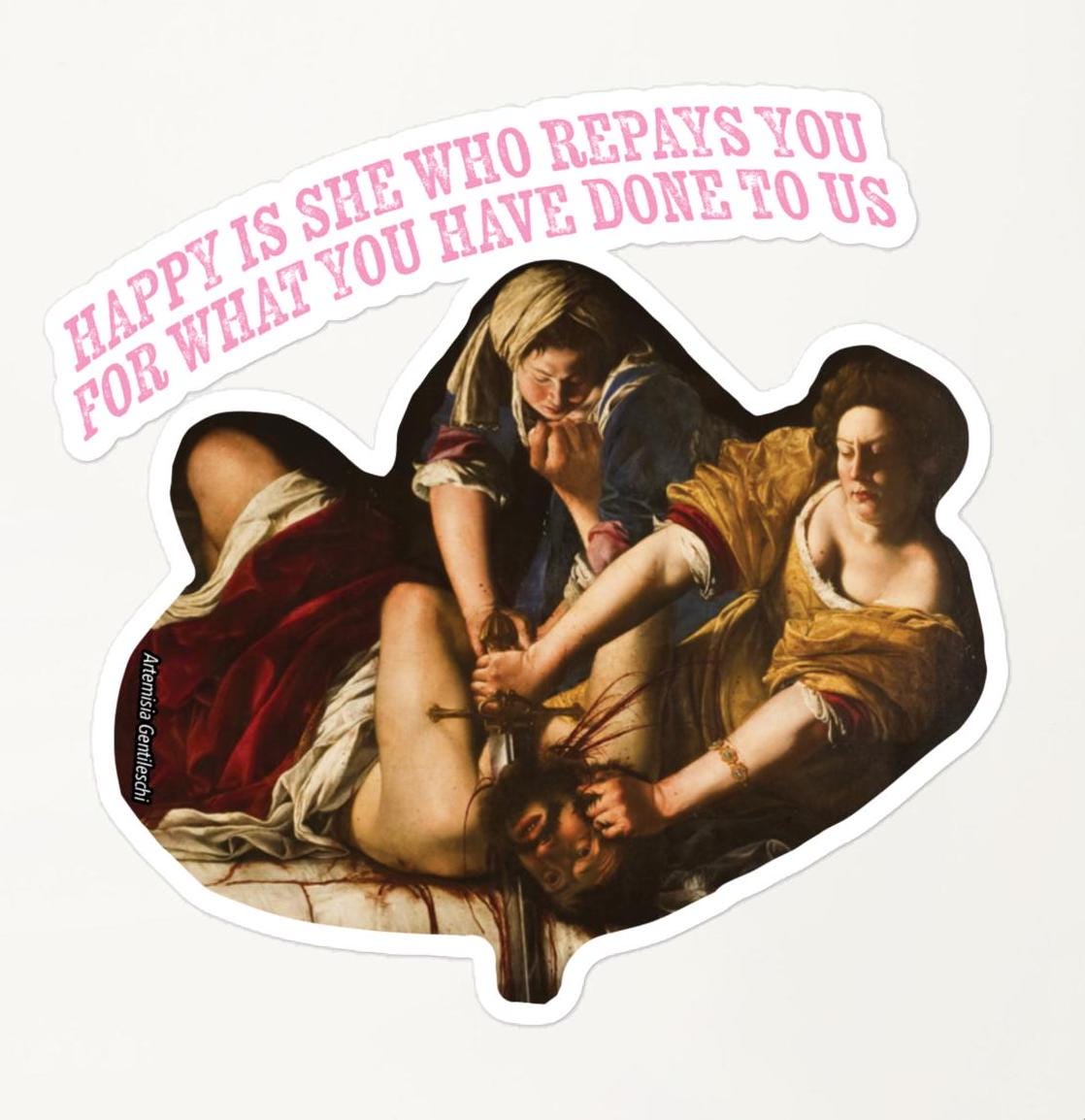 Powerful painting with funny sarcastic bible verse - Artemisia Gentileschi - Witty Anti Religion