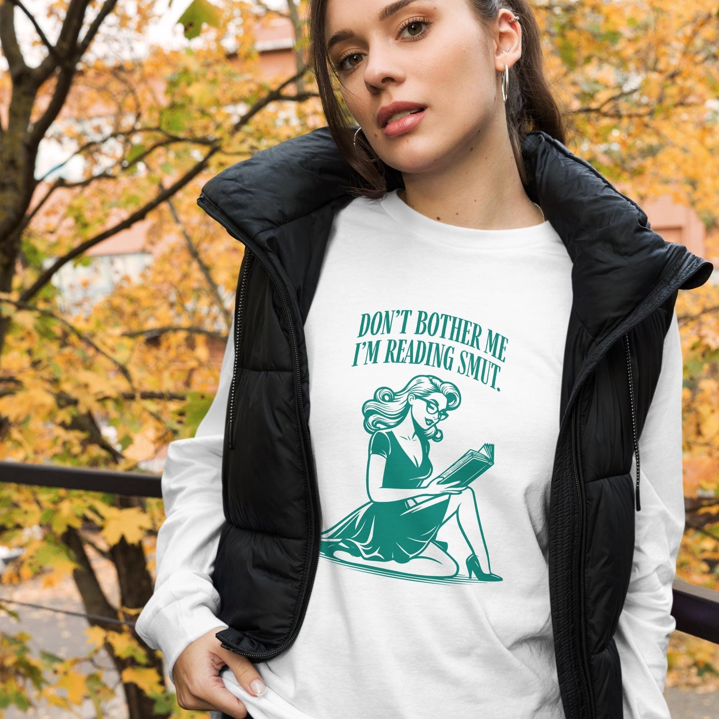 Comical long-sleeve shirt - Booktok smut romance novel fans - Women who read - nerd
