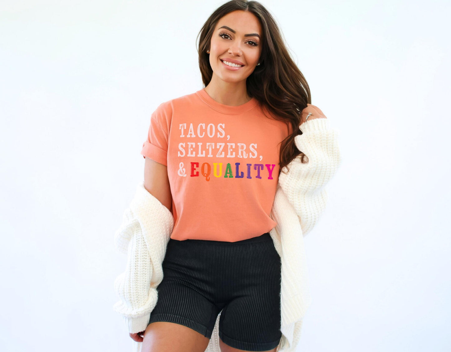 Tacos Seltzers Equality - Queer and Trans Ally - Pride Month - Activist Clothing