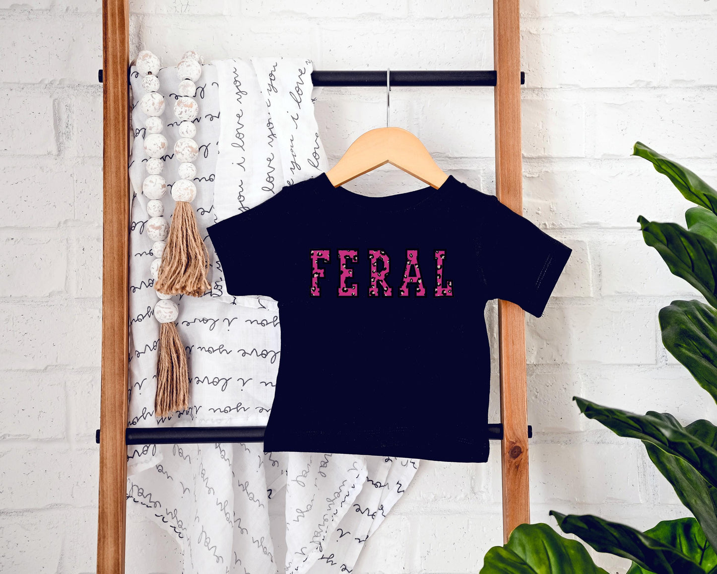 Feral Wild Child - Hot Pink Cheetah - Fun Toddler Youth Kid Shirt