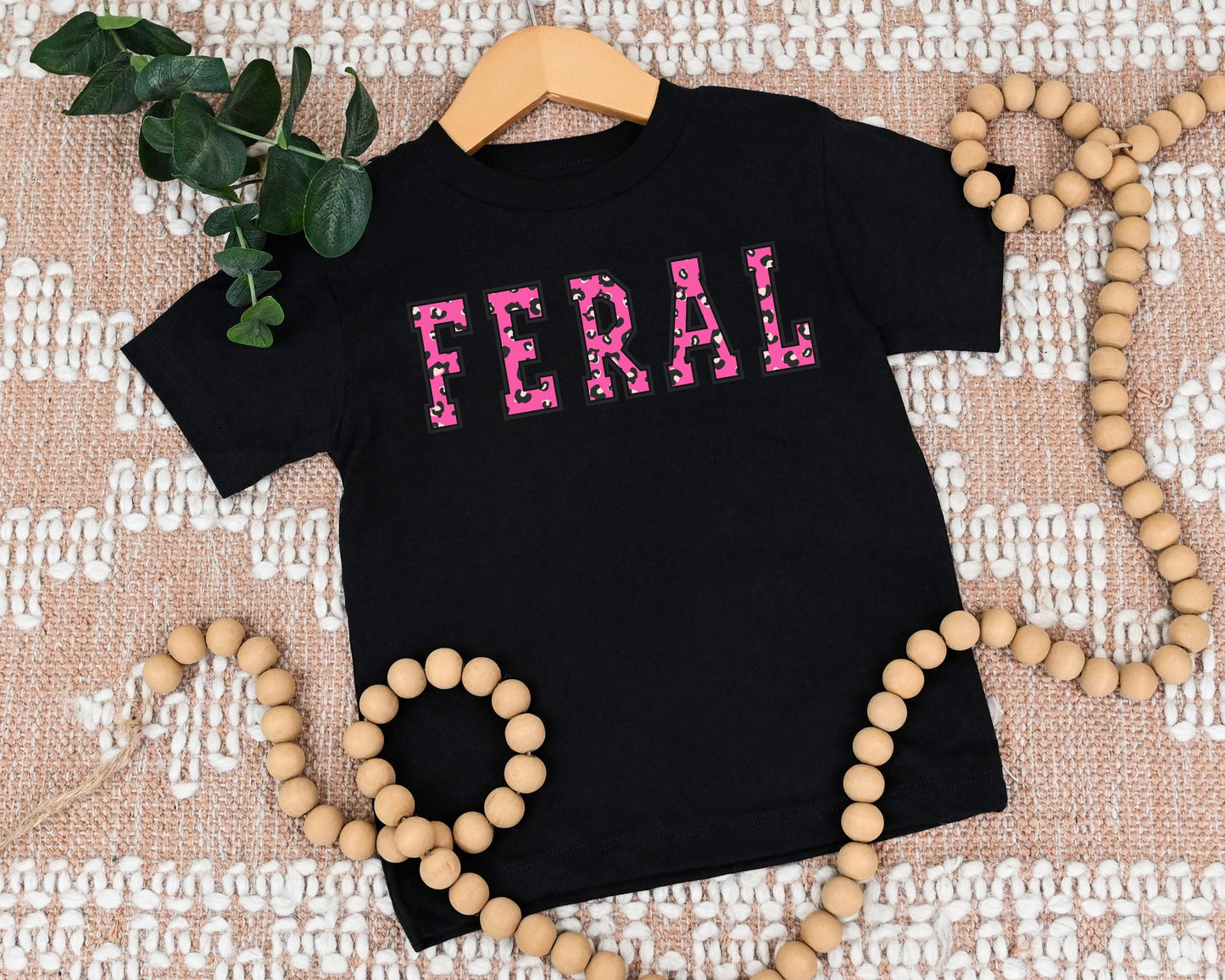 Feral Wild Child - Hot Pink Cheetah - Fun Toddler Youth Kid Shirt
