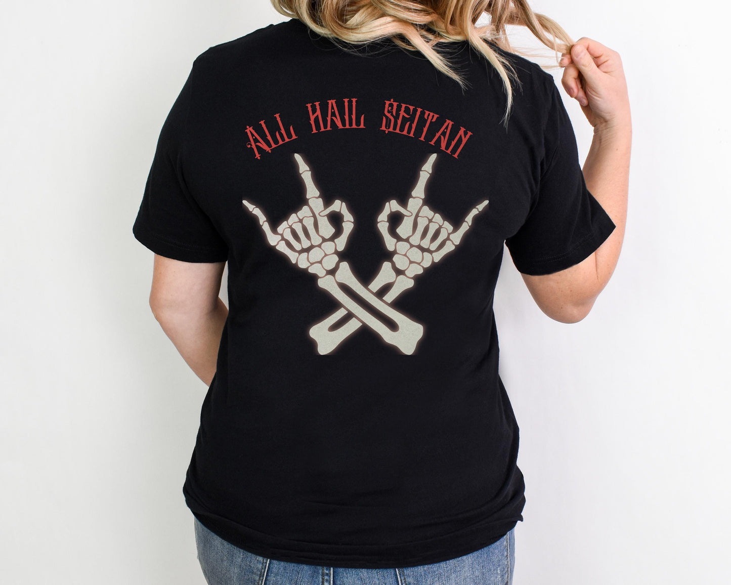 Dark Humor Vegan Vegetarian Shirt - Ironic Pun Hail Seitan - Funny Play on Words
