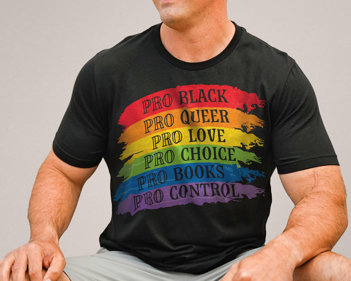Pro Shirt • BLM Queer Ally Books Choice Gun Control • Rainbow • Activist Apparel