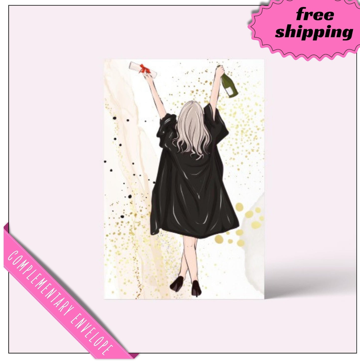 Happy Graduation Card • Money Holder • Customized Gender Race Colors