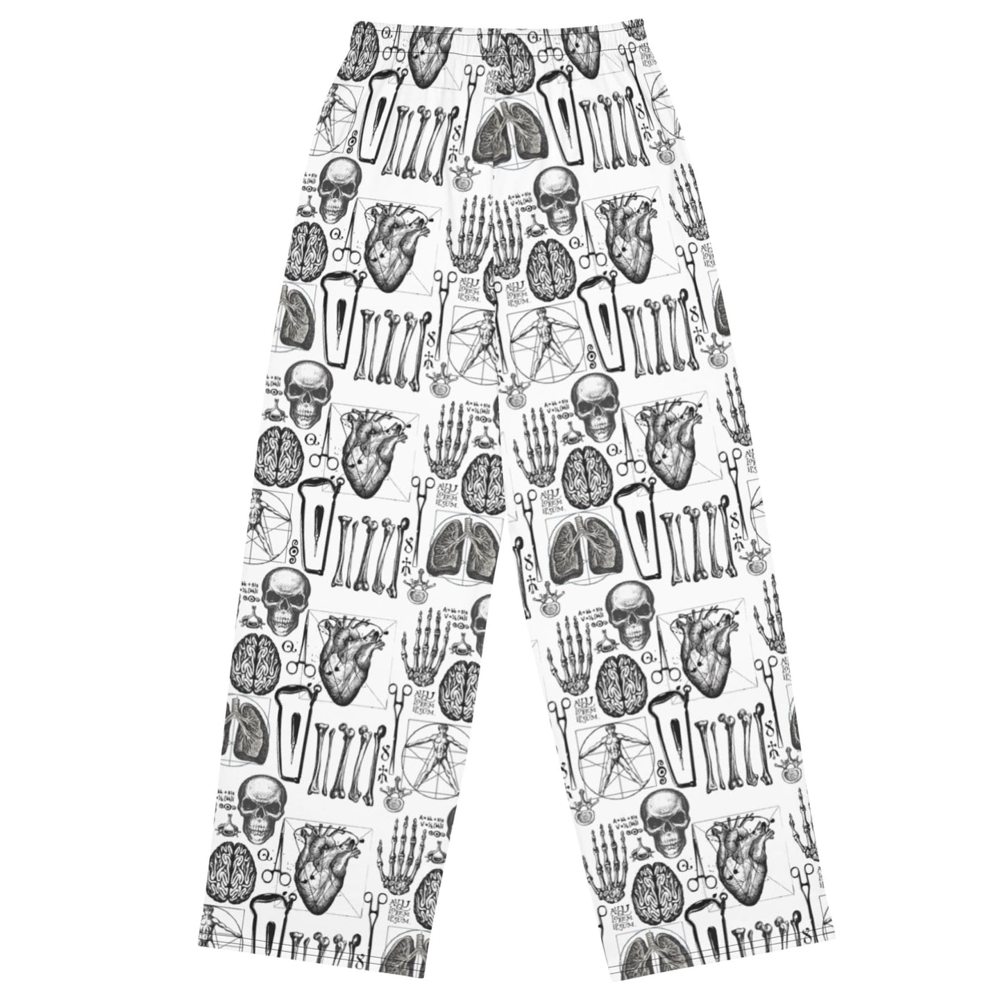 Comfy Lounge Pants with Pockets - Mortician Tools Skull Heart - Dark & Morbid Pattern