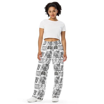 Comfy Lounge Pants with Pockets - Mortician Tools Skull Heart - Dark & Morbid Pattern