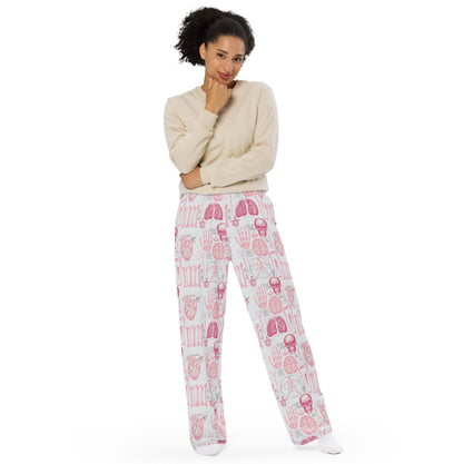 Comfy Lounge Pants with Pockets - Mortician Tools Skull Heart - Dark & Morbid Pattern