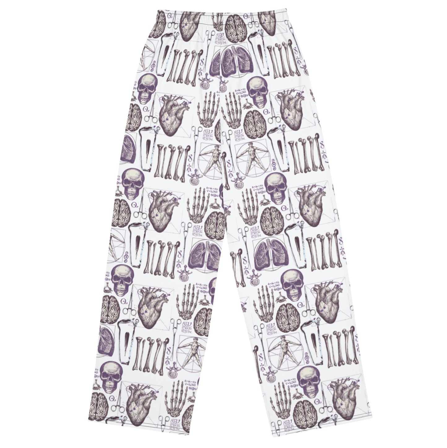 Comfy Lounge Pants with Pockets - Mortician Tools Skull Heart - Dark & Morbid Pattern