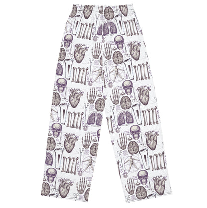 Comfy Lounge Pants with Pockets - Mortician Tools Skull Heart - Dark & Morbid Pattern
