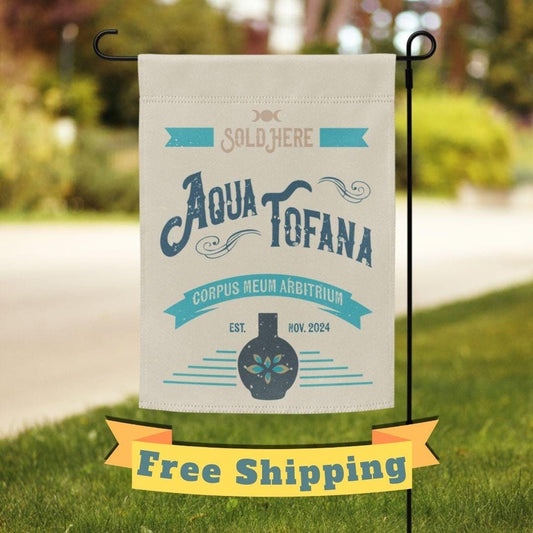 Aqua Tofana for sale Garden Flag • Feminist Sign Flag • Blue Bracelet Ally