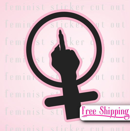 Rebel Feminist Sticker: Cheap Galentine's Day Gift • Female Symbol Protest Art