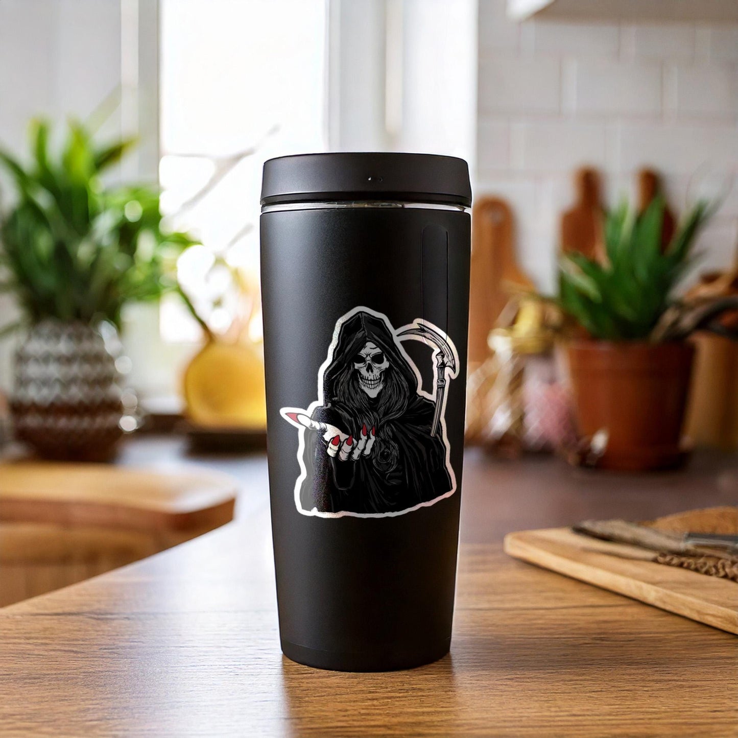 She Grim Reaper - Undertaker - Angel of Death - Sticker Decal Decoration